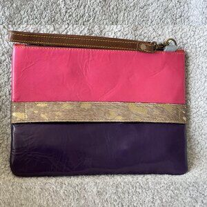 Pink & Purple | Luca Leather and Hair on Hide Wristlet Crossbody